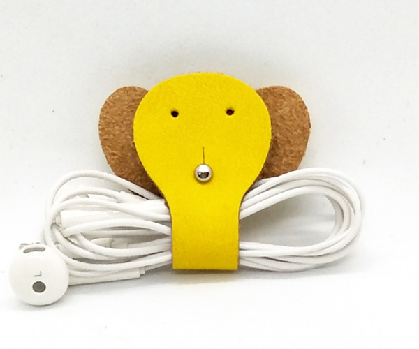 cable clip elephant yellow